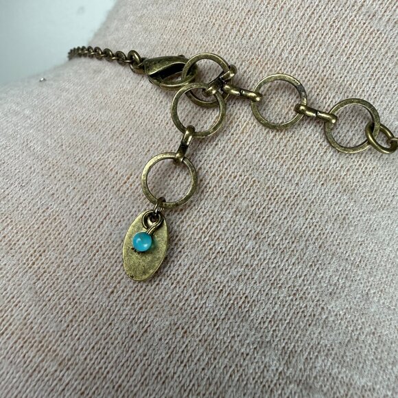 Nine West Vintage America Chain Necklace w/ Rose & Stone 18.5" - Picture 7 of 8